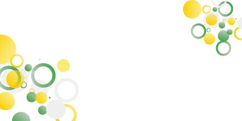 Green and yellow circle banner background. Vector abstract graphic design banner pattern background template.