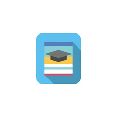 Education Graduation Icon in Flat Style, Academic Concept