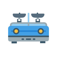 Flat vector retro kitchen gas stove appliance illustration