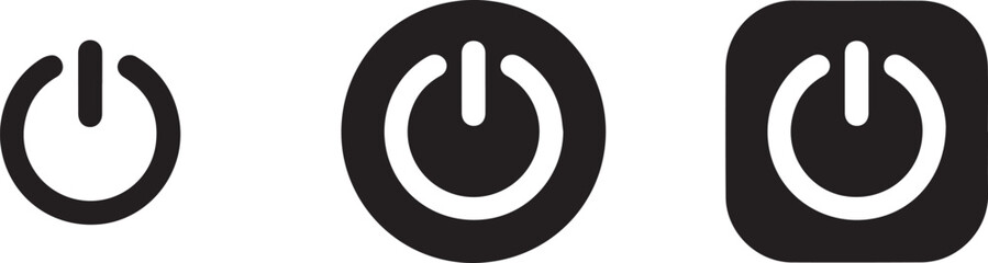 Obraz premium power icon power button symbol circle outline vertical line UI control sign