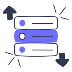 Obraz premium Server Update Color Outline Icon and Illustrations