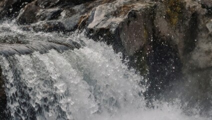Cascading Water Over Rocks - A Dynamic Display of Natures Power.