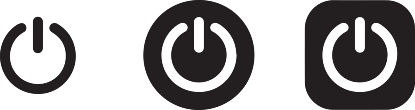 power icon power button symbol circle outline vertical line UI control sign