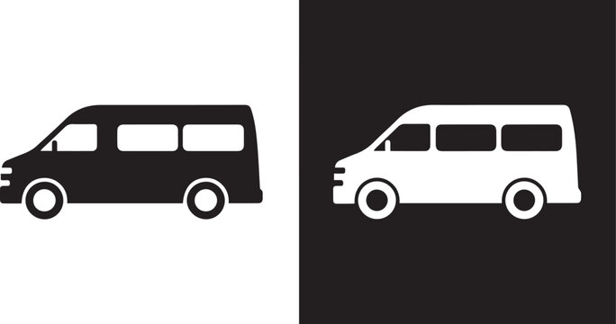 van icon cargo transporter profile symbol two color vector for branding
