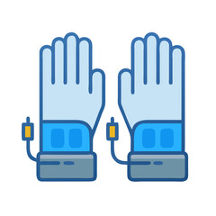 Medical blue gloves stock image isolated on black background