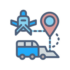 Air Transport and Logistics Icon Representing Route and Delivery