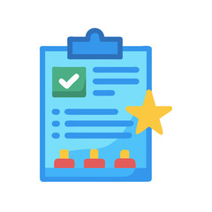 Achievement Checklist with Star Icon on Black Background