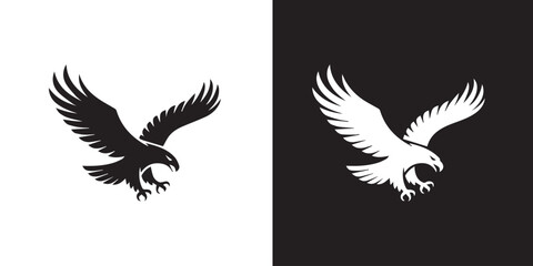 eagle stencil vector badge symmetrical wings talons emblem