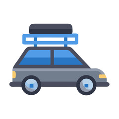 Stock illustration of a car with a roof rack