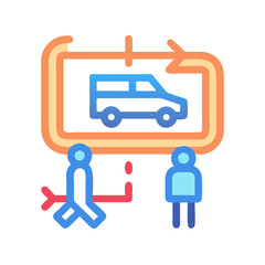Simplified car rental process with visual communication elements