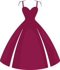 Vector illustration of a pink dress isolated on transparent background