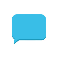 Fototapeta premium Modern Blue Message Bubble on White Background Minimalist Communication Concept