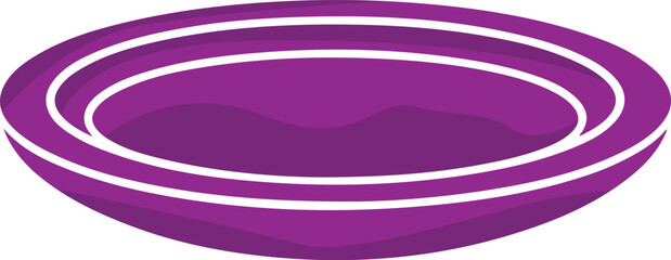 Purple heart shape plate isolated on transparent background