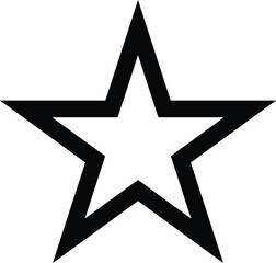 Simple five pointed outline star symbol in graphic cartoon style.