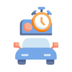 Car with timer icon denoting auto insurance time saving