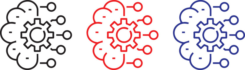 Brain, circuit board, artificial intelligence, half organic half digital, binary mind, technological neural network, black and white illustration, minimalist design