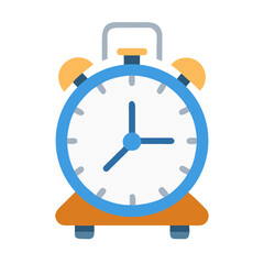 Minimalist vector alarm clock on black background illustration