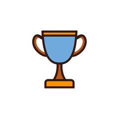 Simple Blue and Brown Trophy Icon for Awards