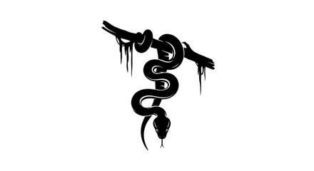 Obraz premium Detailed Black Snake Tattoo Design Artwork Illustration Graphic