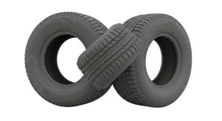 Two car tires forming an infinity symbol