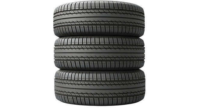Stack of three car tires