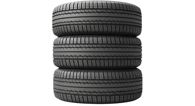 Stack of three car tires