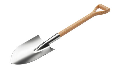 Fototapeta premium Gardening shovel with wooden handle and metal blade