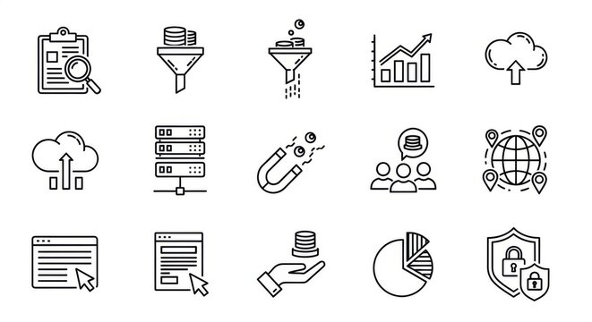 Infrastructure Construction Site Tools Line Editable Icon Set