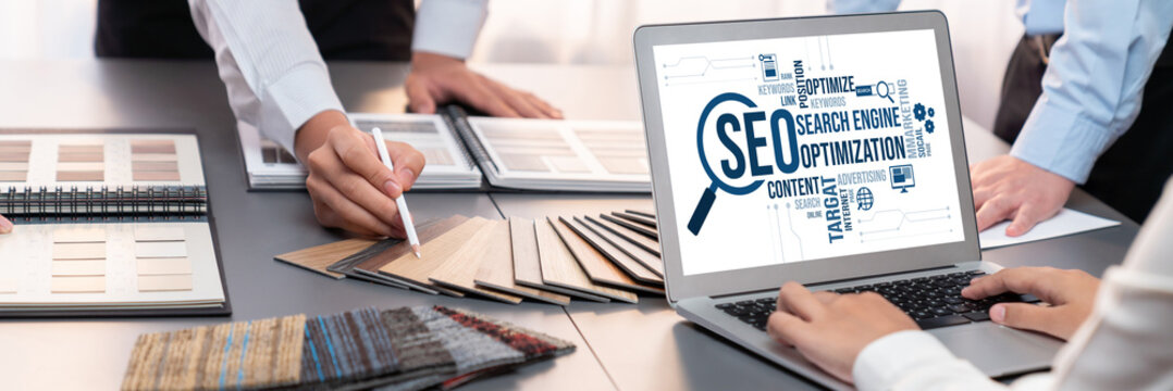 SEO search engine optimization for brisk e-commerce and online retail business showing on computer screen