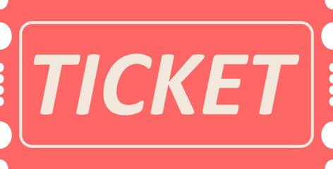 Retro style ticket design with the word ticket