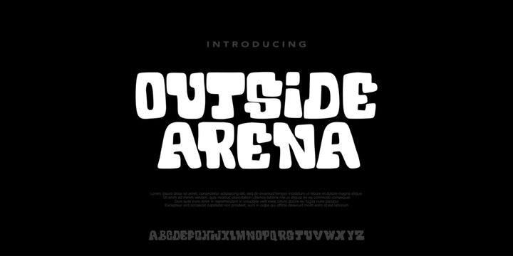 Outside Font,Bold Bubble .Vector Hand Drawn Alphabet. Trendy Liquid and Groovy Letters. Decorative Creative Artistic Font. Y2K Retro Letters Style. Graffiti Typography