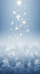 Naklejka premium Close-up of ice crystal texture, creating a complex, glittering appearance, symbolizing winter, holiday, or frost, suitable for coldness concepts