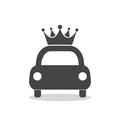 Car and crown icon with shadow