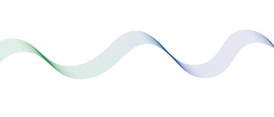 Abstract flowing wave pattern design in green and blue color shades