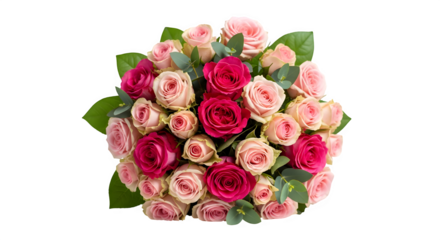 A beautiful bouquet of pink and red roses, perfect for expressing love, appreciation, or celebrating a special occasion with elegance and charm