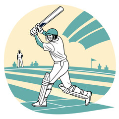 A cricket batsman in action on the field with spectators