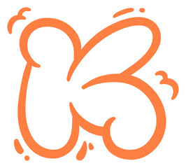 cute k alphabbet letter cloud with sparkle sticker