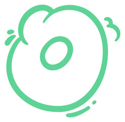 cute o alphabbet letter cloud with sparkle sticker