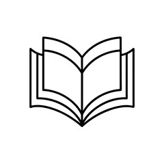 Open book outline with multiple pages visible here on transparent background silhouette