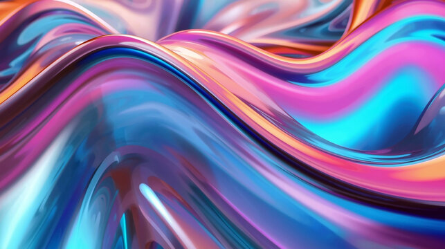  A lively abstract design showcasing colorful waves, blending hues to create an engaging and fluid visual experience.