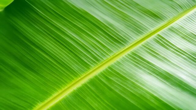 Vibrant green leaf texture with prominent veins and parallel lines