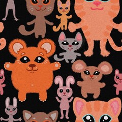 seamless pattern with cats