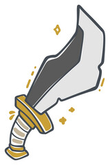 Fantasy Sword with Gold Handle Sticker