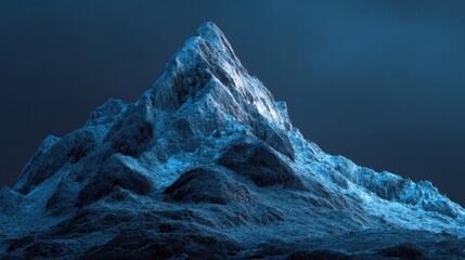 Majestic snow-covered mountain peak under a dramatic sky.