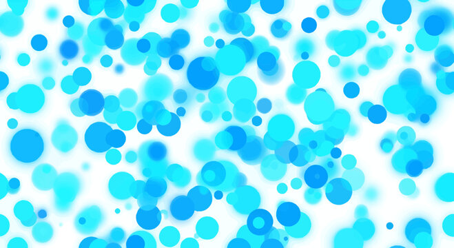 Abstract blue circles composition on white backdrop conveying a playful and refreshing mood that