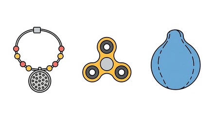 Adhd chew necklace fidget spinner, stress ball, and pendant necklace