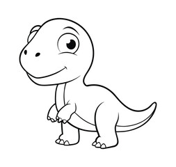 Cute Cartoon Dinosaur Sticker with White Background Fun Design