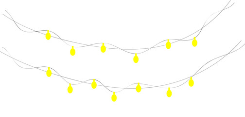 Soft glowing yellow string lights on a dark background