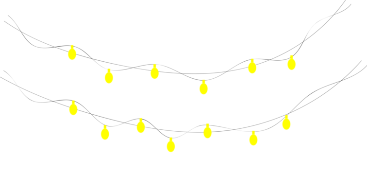 Soft glowing yellow string lights on a dark background