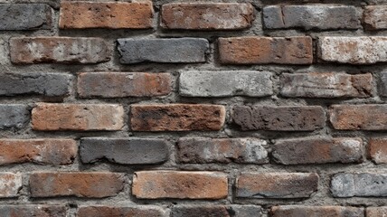 Obraz premium Rough brick wall showing varied shades of brown and red in natural light, creating classic and rustic vibe. Texture and pattern evoke timelessness and durability. Neural network AI generated